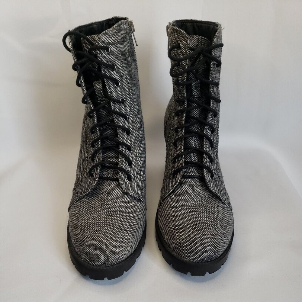 Metaphor Tinley Lace-Up High Heel Boot Gray & Black Women's Size 10